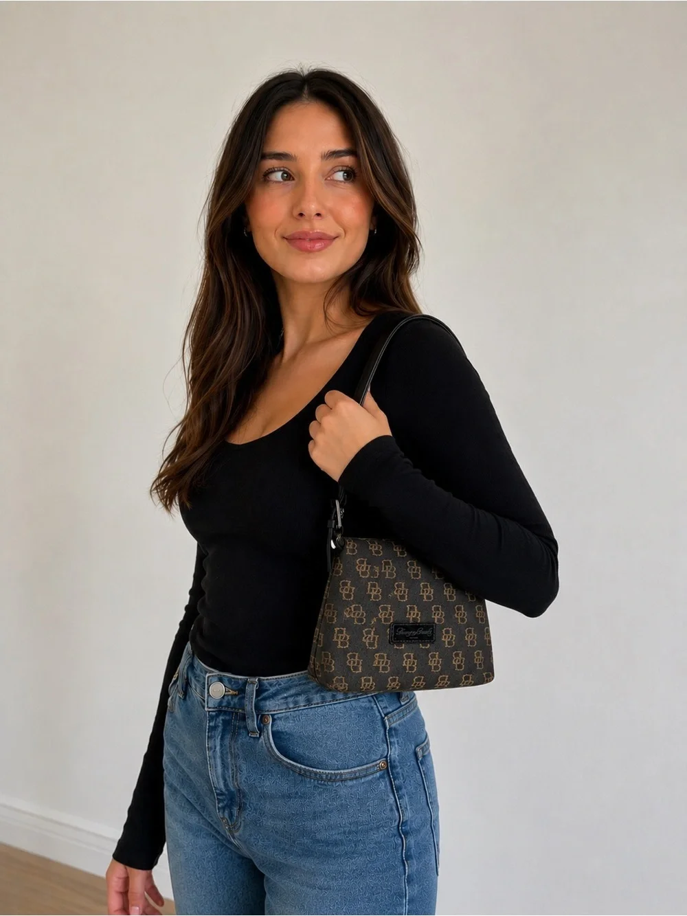 DOONEY & BOURKE VINTAGE SIGNATURE DB MONOGRAM SHOULDER PURSE